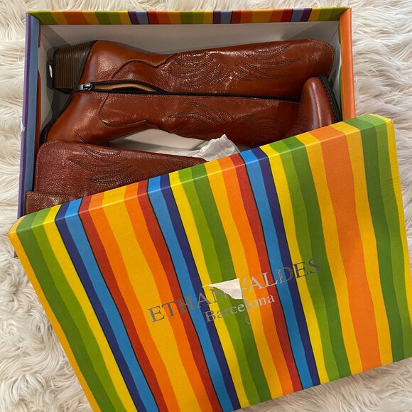 Cowgirl Tall Brown Boots - Size 37 - Picture 3 of 7